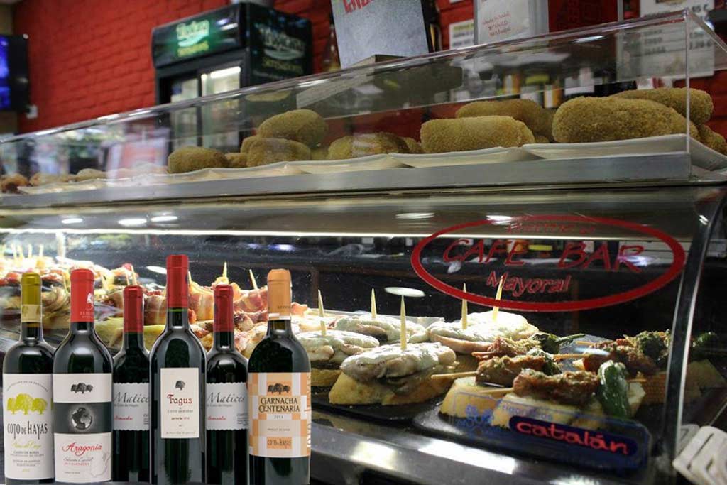 Tapas en Bar Bermejo Mayoral con vino de Bodegas Aragonesas